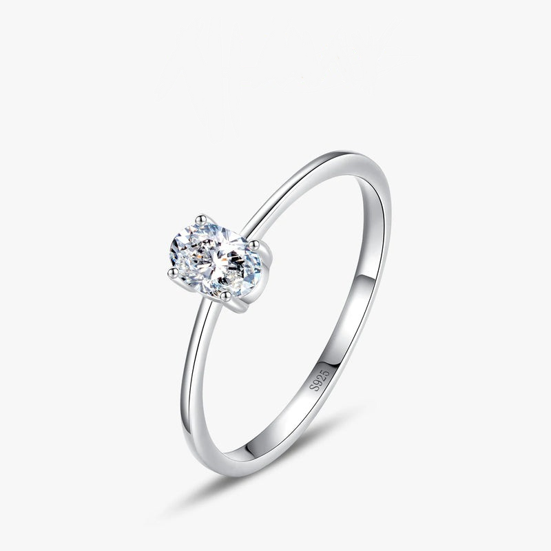 Bague Minimaliste en Argent 925 avec Diamant 0.75 ct