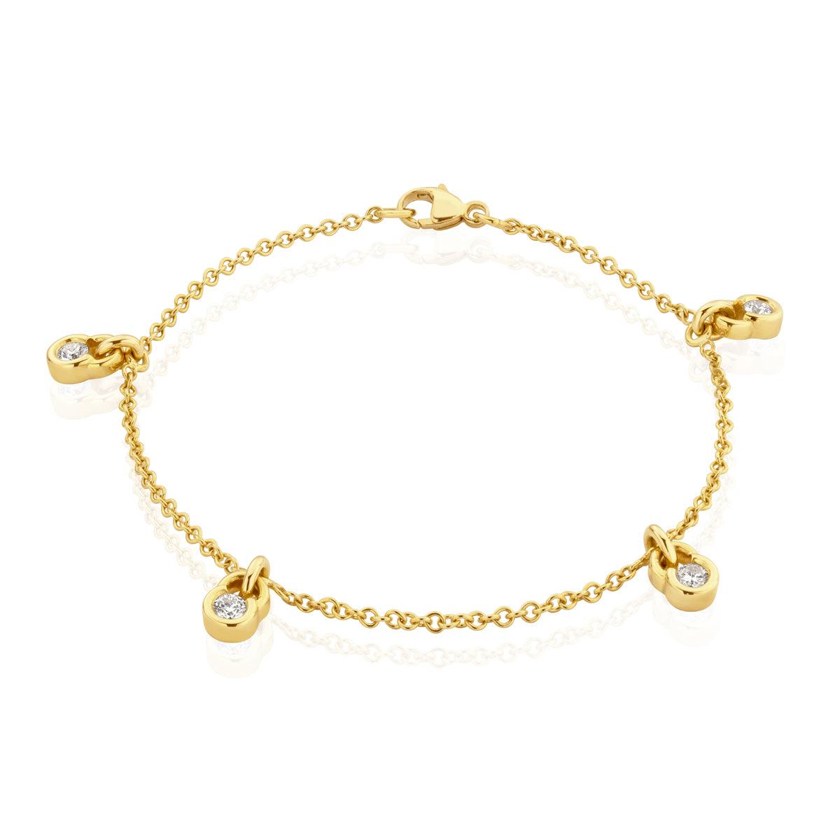 Single Diamond Drop Charm Bracelet