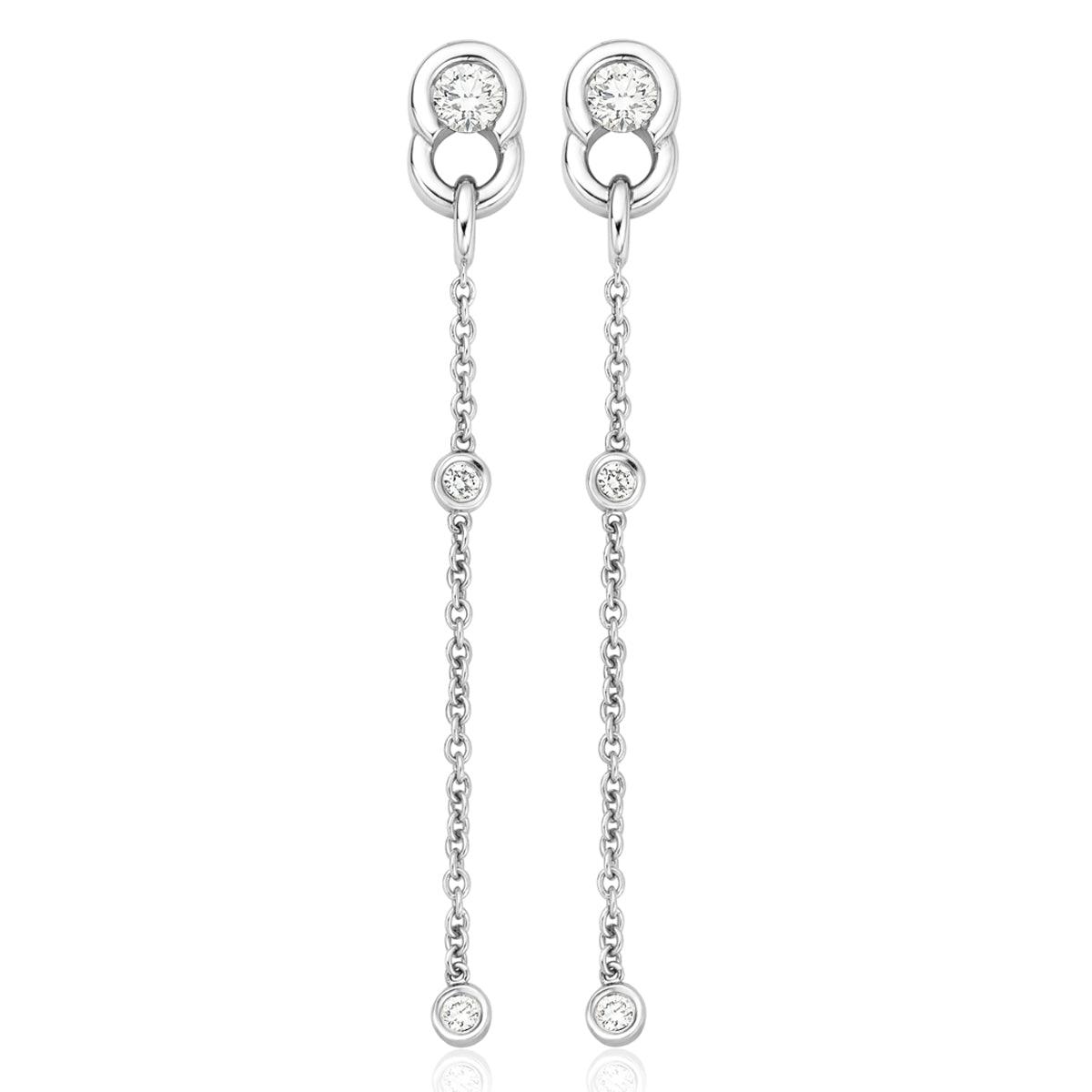Diamond Dot Drop Earrings