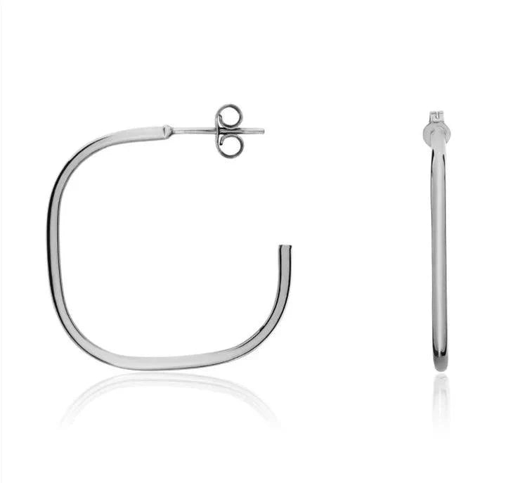 Yellow Gold Cushion Shaped Hoop Earrings