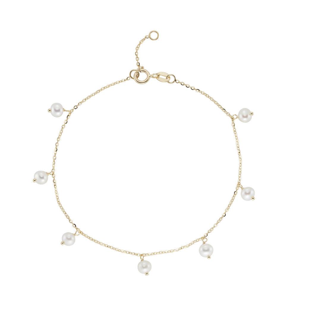 Yellow Gold Pearl Bracelet