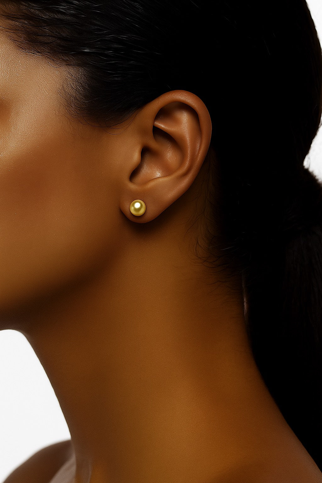 Boucles d'oreilles en or jaune poli en forme de boule