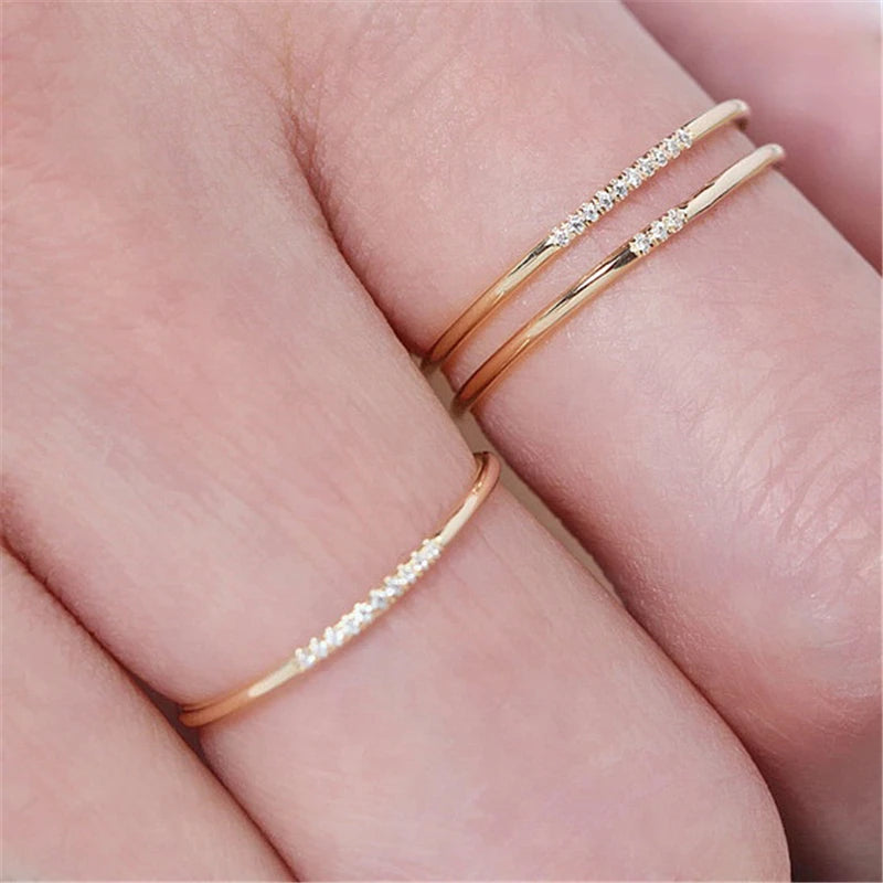 14K Gold Filled Zircon Rings Knuckle Rings Boho Jewelry Anillos Mujer Bague Femme Minimalism Anelli Donna Aneis Ring for Women