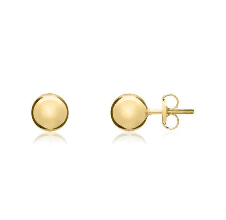 Boucles d'oreilles en or jaune poli en forme de boule