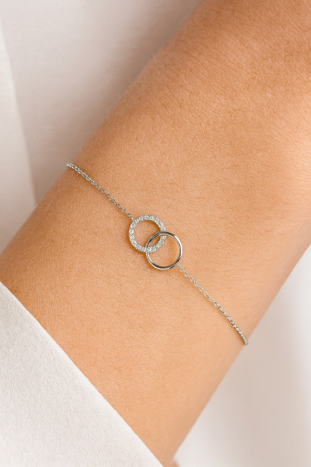Silver Interlocking CZ Bracelet