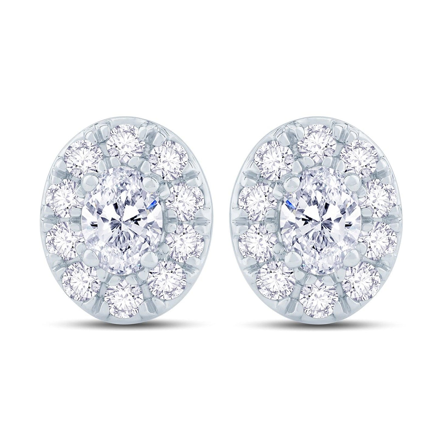 Oval Halo Stud Earrings