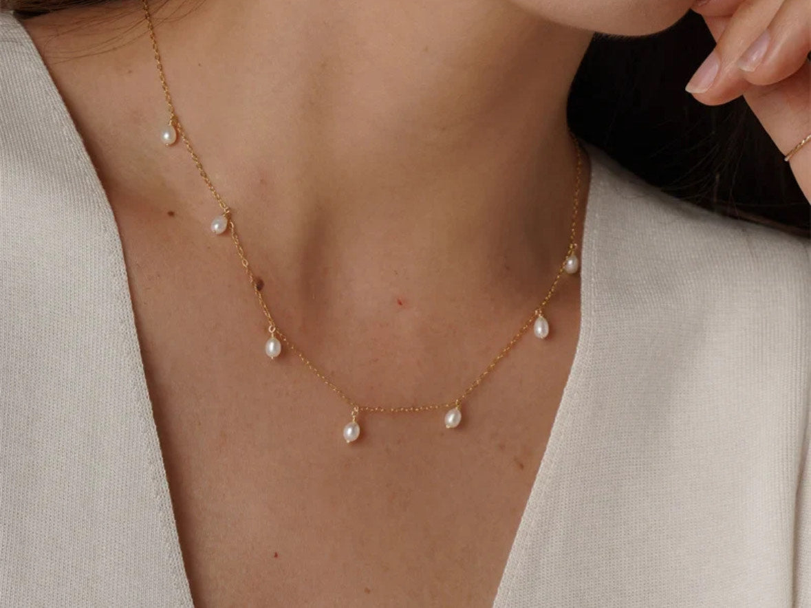 Collier Femme Perles Naturelles – 14K Gold Filled Choker Handmade | Bijoux Bohème