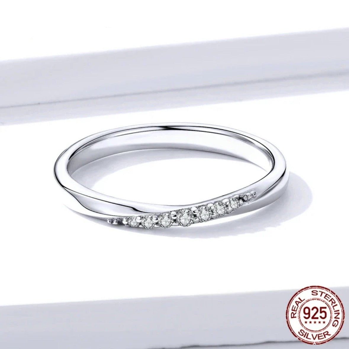 Bague Femme en Argent 925 avec Diamant Étincelants – Bijou Mariage Élégant