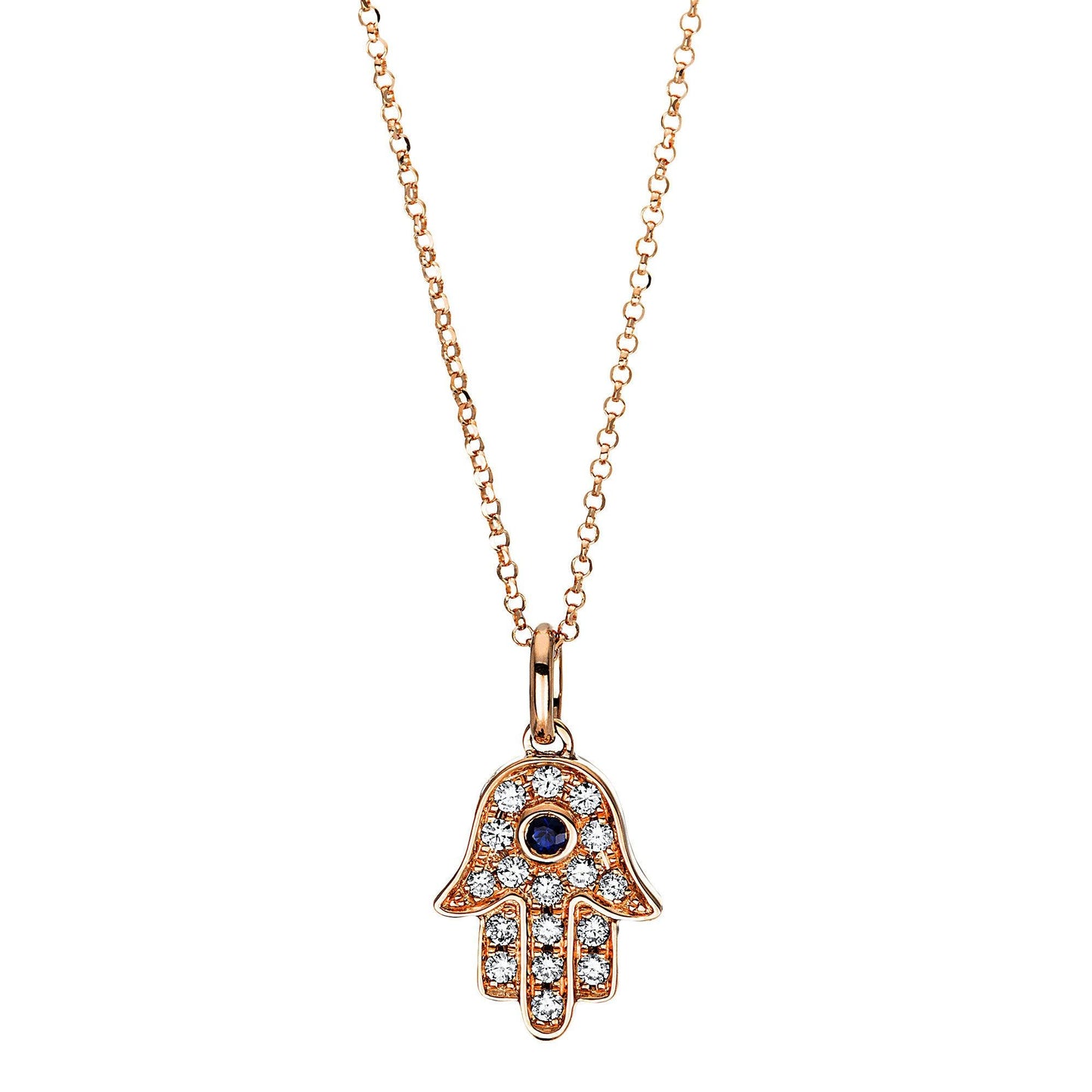 Rose Gold Diamond and Sapphire Pendant