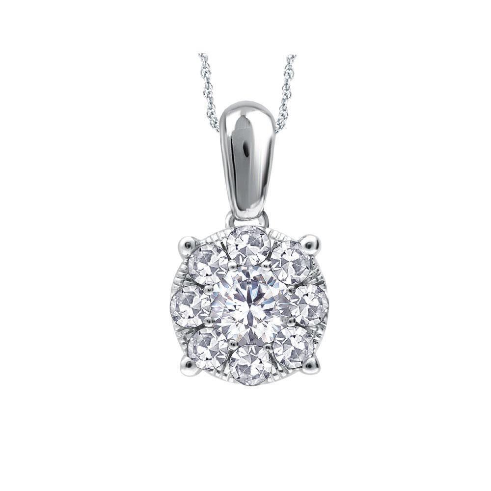 Diamond Cluster Necklace 0.33ct
