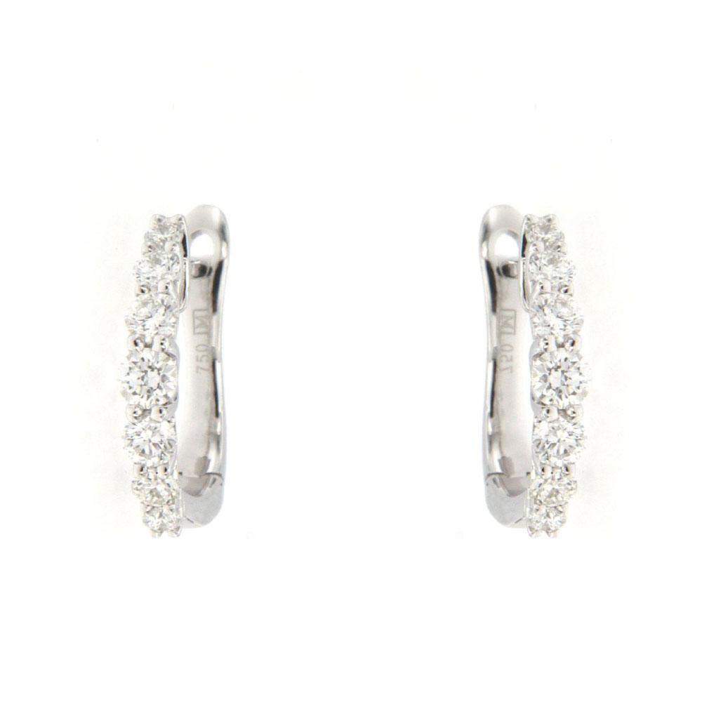 18ct White Gold Brilliant Cut 0.46ct Diamond Hoop Earrings