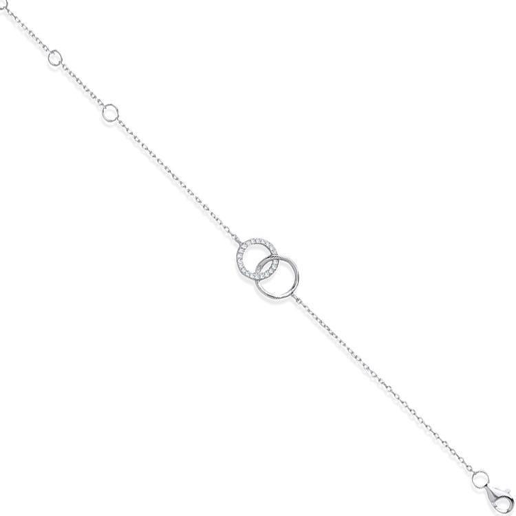 Silver Interlocking CZ Bracelet