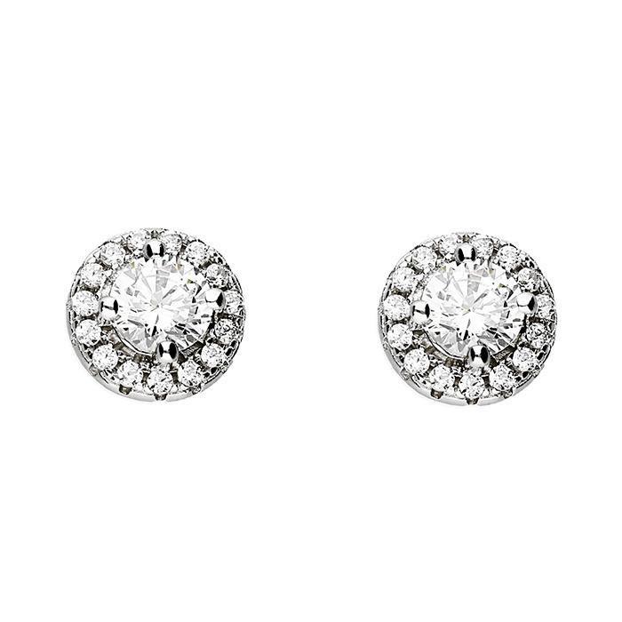 Silver Round Cluster Earrings