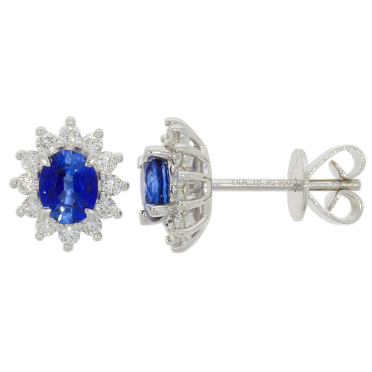 Platinum Sapphire and Diamond Earrings