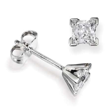 Princess Cut Diamond Studs