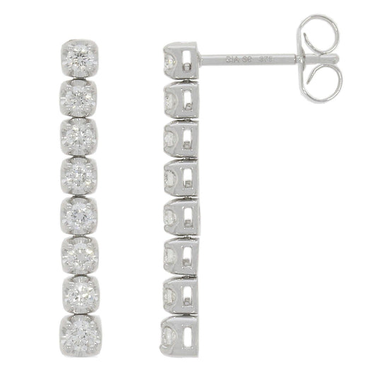 White Gold Diamond Drop Earrings