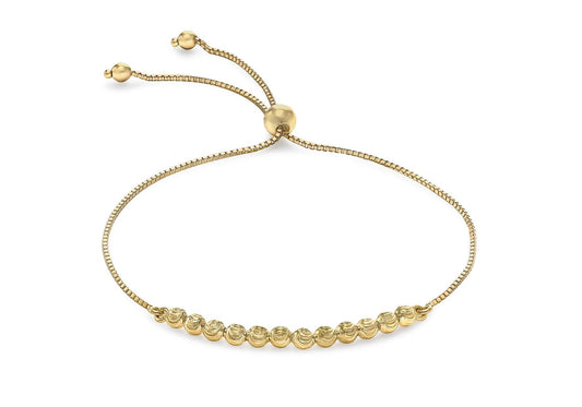 Yellow Gold Ball Style Toggle Bracelet