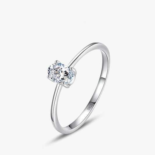 Bague Minimaliste en Argent 925 avec Diamant 0.75 ct