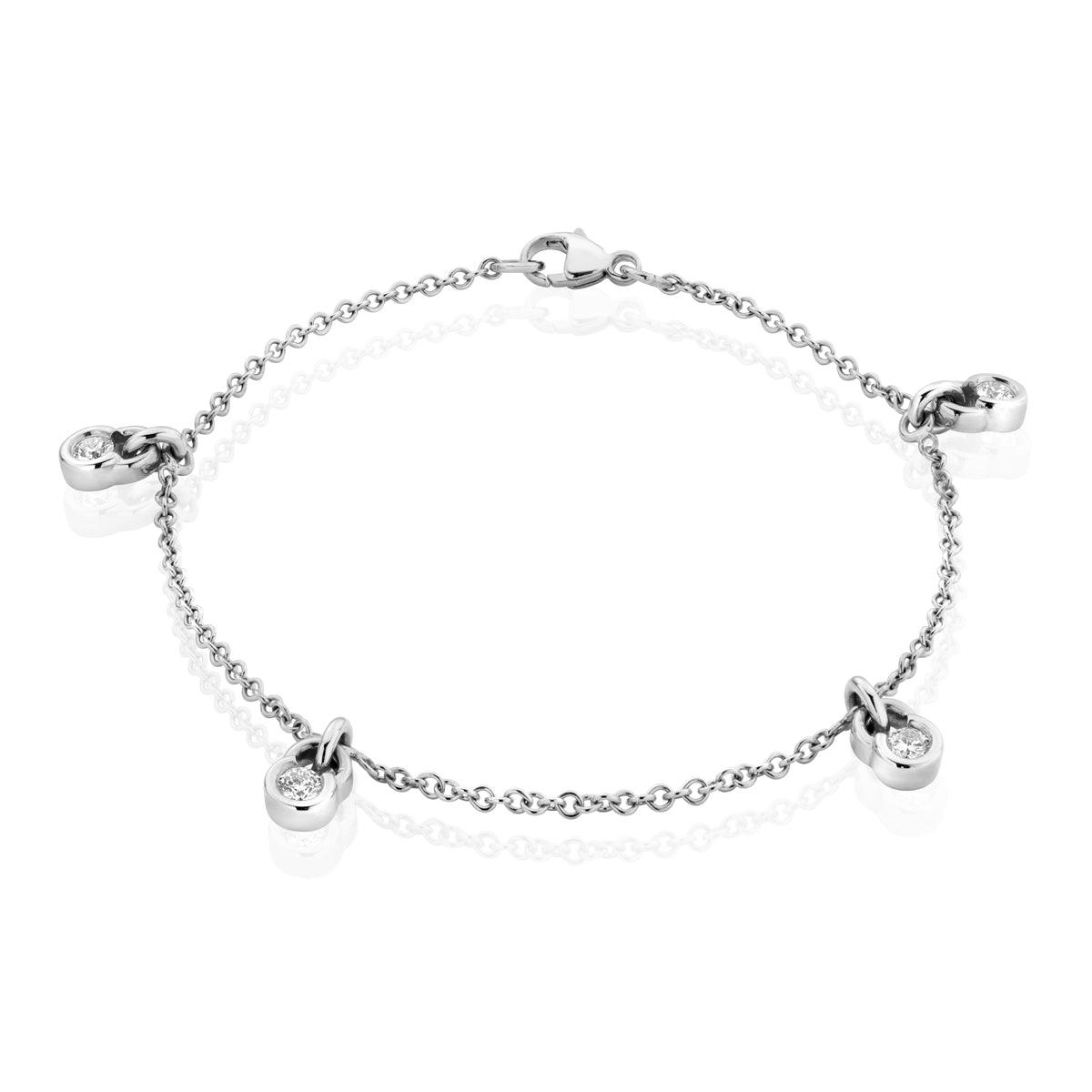 Single Diamond Drop Charm Bracelet