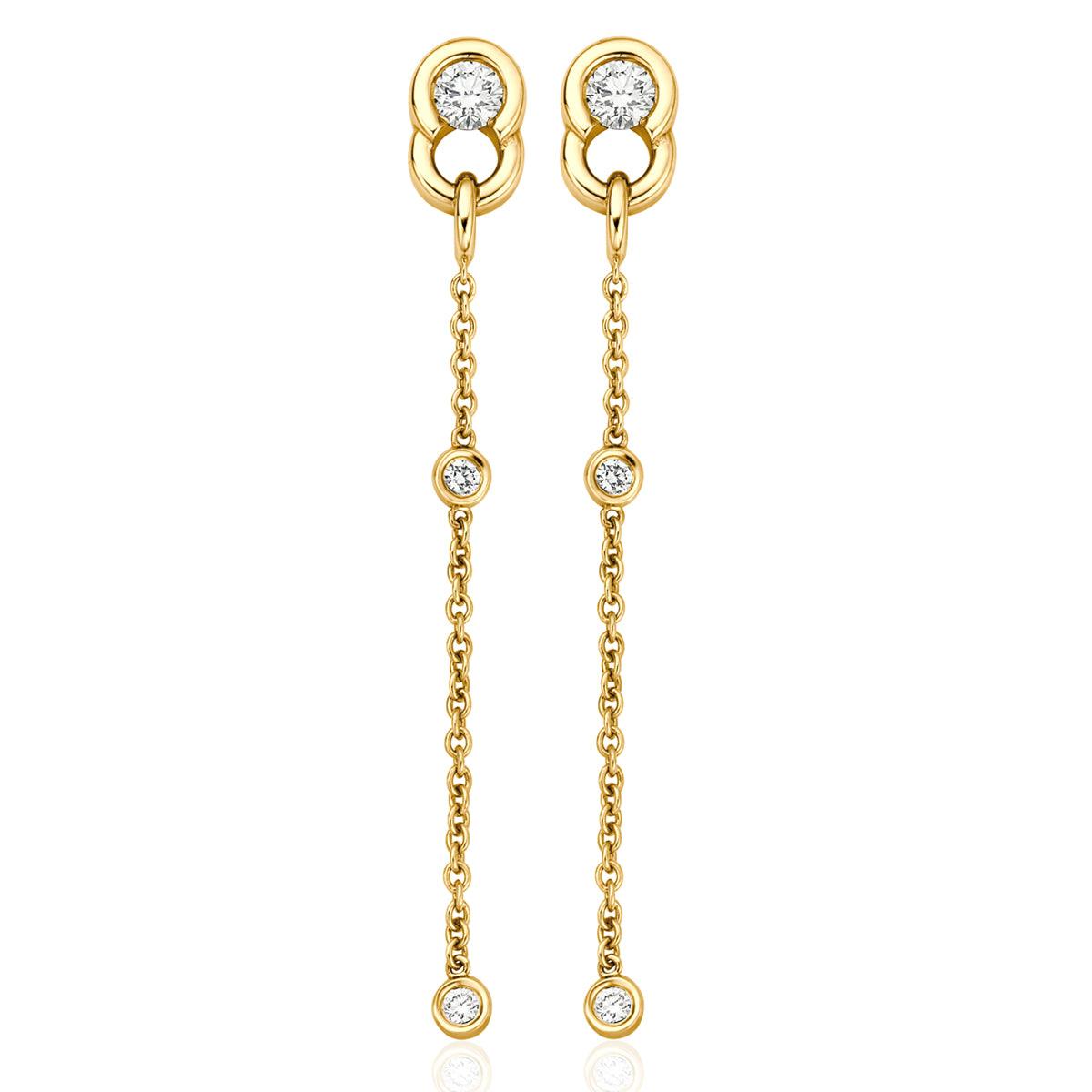 Diamond Dot Drop Earrings