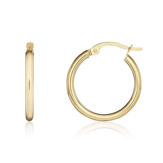 Yellow Gold Polished Tube Hoop Earrings