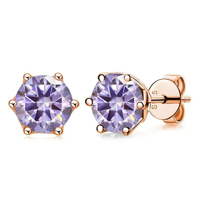 GRA 0.5Ct-1Ct D Color Certified Moissanite Stud Earrings Lab Created Diamond 925 Sterling Silver Gold Plated Wedding Jewelry