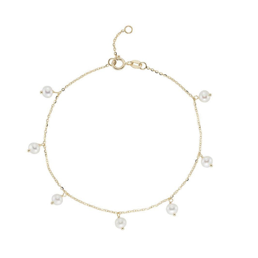 Yellow Gold Pearl Bracelet