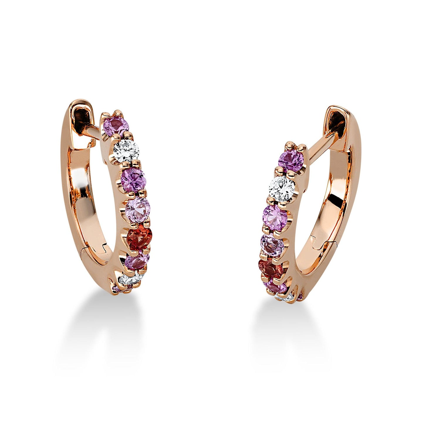 Rose Gold Diamond and Sapphire Earrings