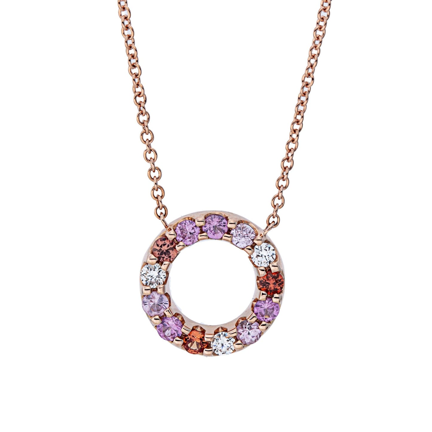 Rose Gold Sapphire and Diamond Necklace