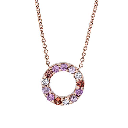 Rose Gold Sapphire and Diamond Necklace