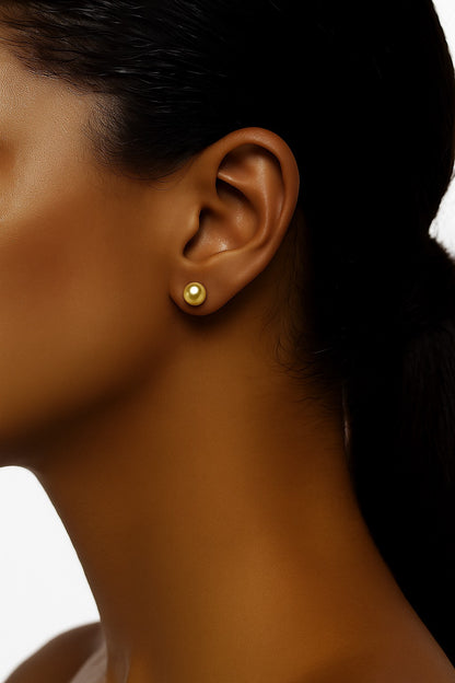 Boucles d'oreilles en or jaune poli en forme de boule