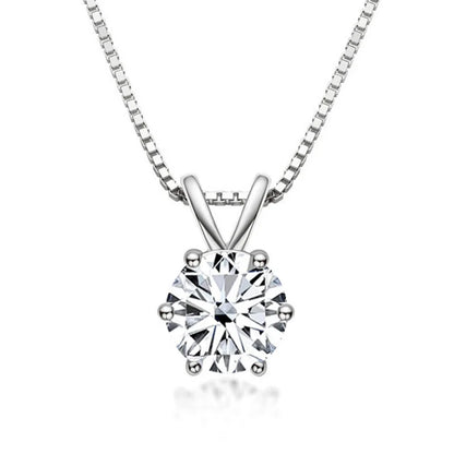 100% 925 Sterling Silver 1Ct Moissanite Necklace for Women Diamond Pendant Engagement Wedding Party Gift Wholesale