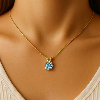 Collier Femme Argent 925 – Pendentif Diamant 1ct