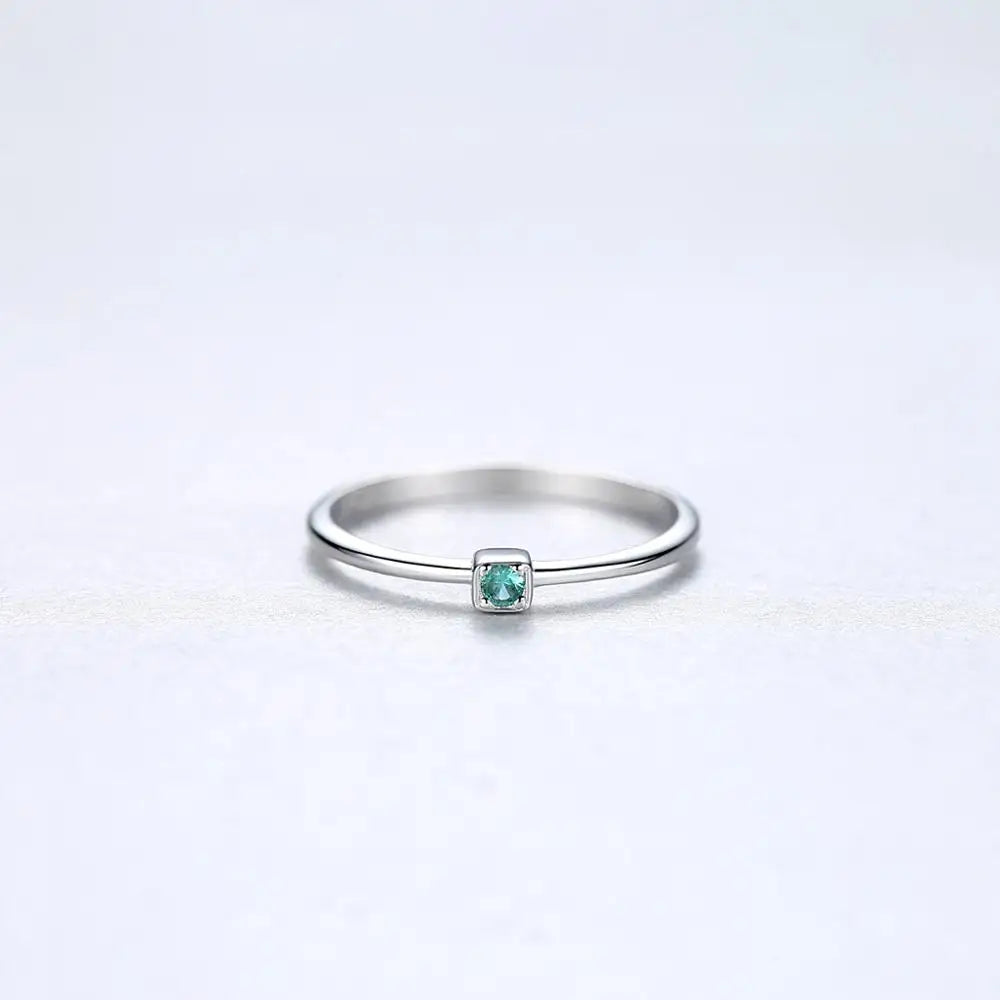 Created Emerald VVS Bague Rings 925 Sterling Silver Stackable Ring for Women Green Gemstone Joyas De Plata 925 Mujer