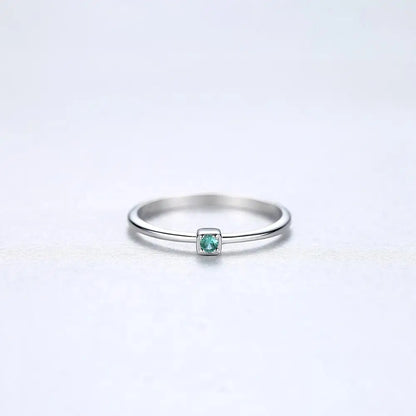 Created Emerald VVS Bague Rings 925 Sterling Silver Stackable Ring for Women Green Gemstone Joyas De Plata 925 Mujer