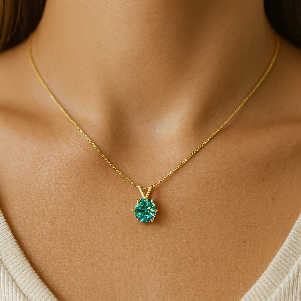 Collier Femme Argent 925 – Pendentif Diamant 1ct