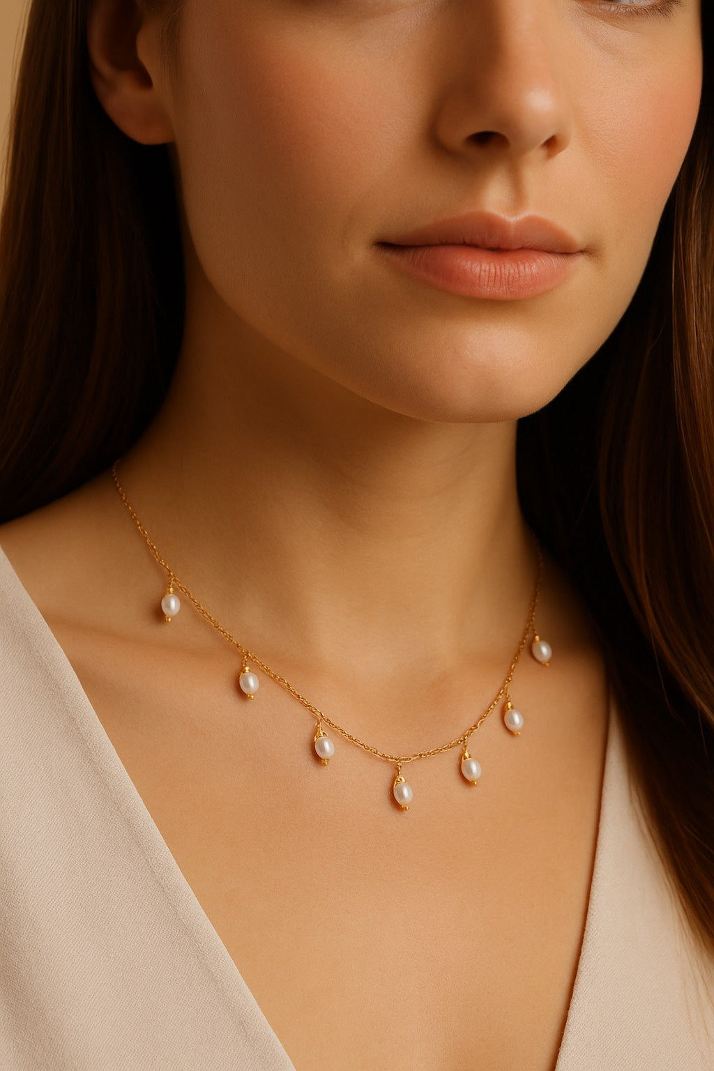 Collier Femme Perles Naturelles – 14K Gold Filled Choker Handmade | Bijoux Bohème