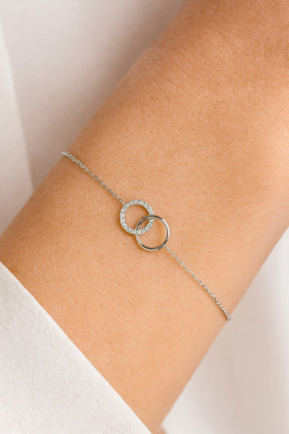 Silver Interlocking CZ Bracelet