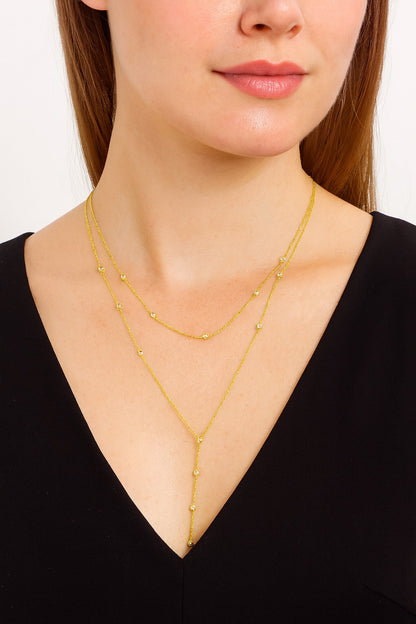 Collier Multicouche Femme 2025 – Double Rang Argent 925 & Or Rose