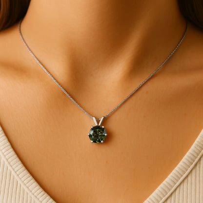 Collier Femme Argent 925 – Pendentif Diamant 1ct