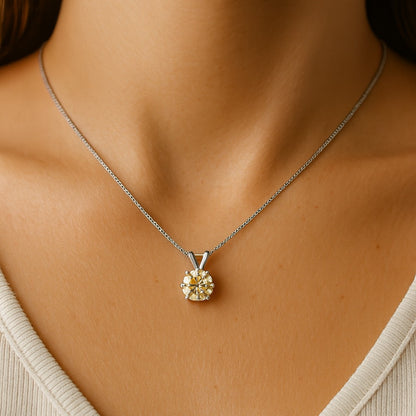 Collier Femme Argent 925 – Pendentif Diamant 1ct