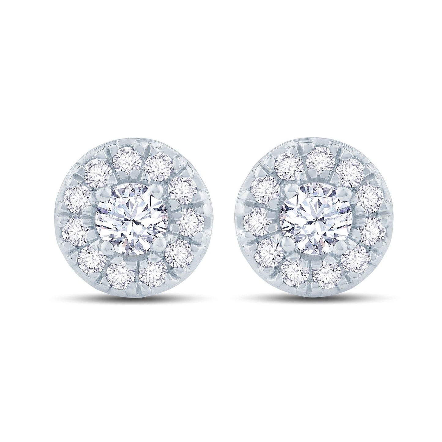 Round Halo Stud Earrings