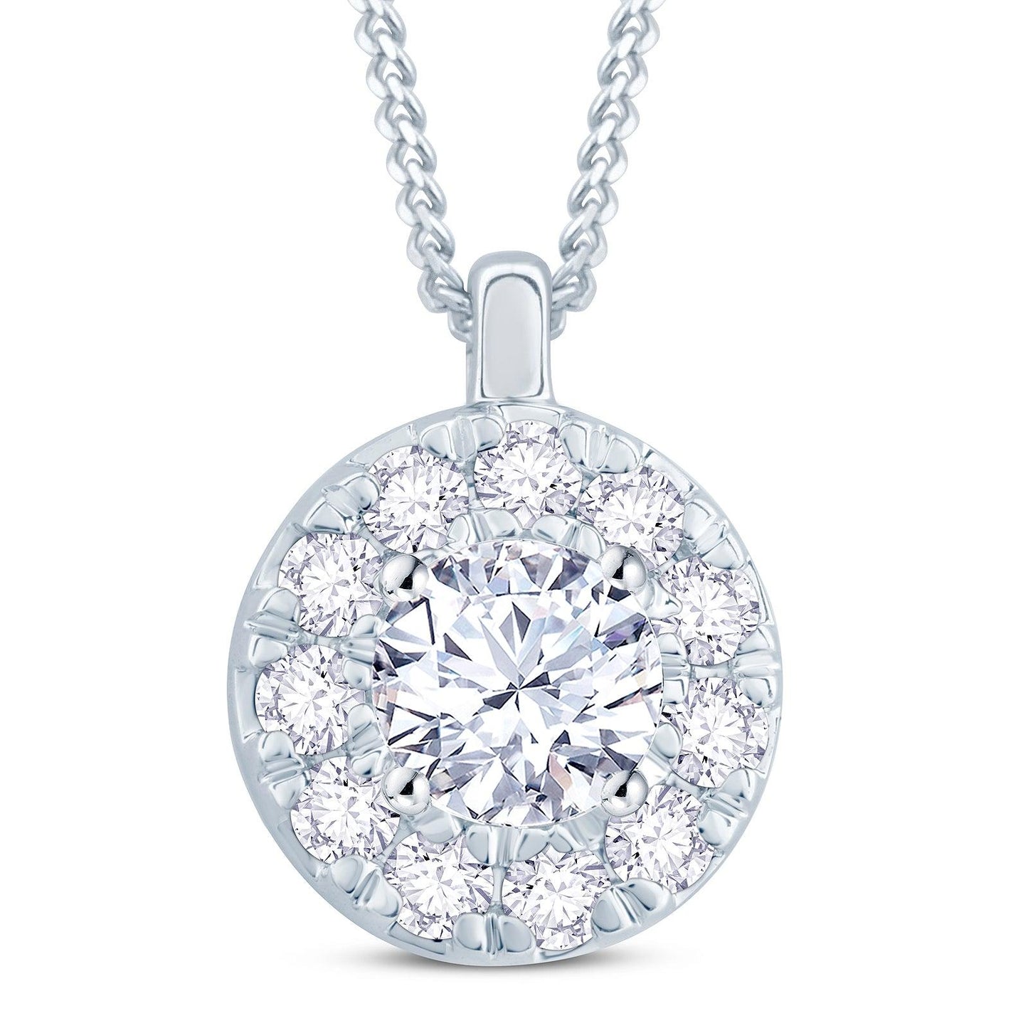 Round Halo Diamond Pendant