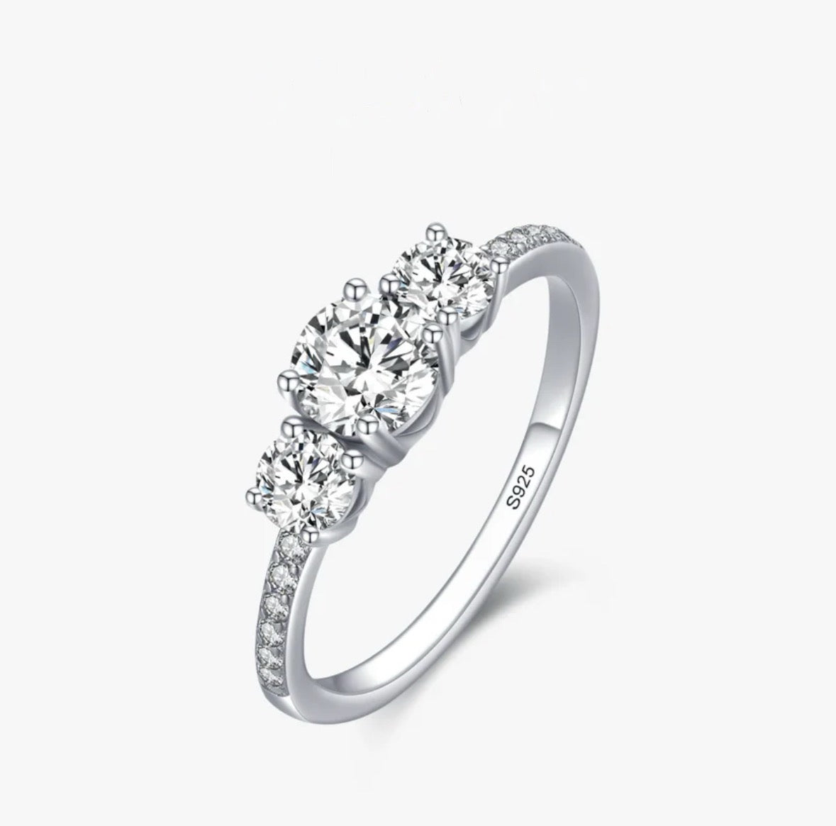 Bague de Luxe en Argent Sterling 925 avec Diamant Étincelant 1 ct – Coupe Émeraude Ronde