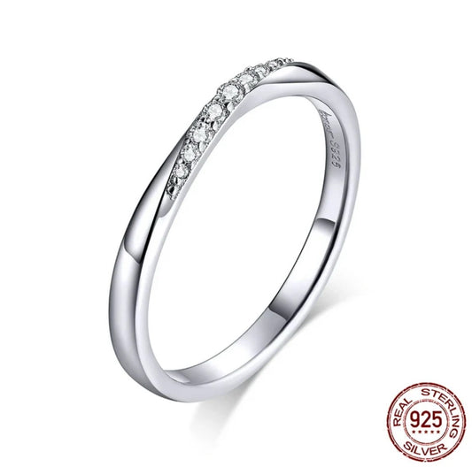 Bague Femme en Argent 925 avec Diamant Étincelants – Bijou Mariage Élégant