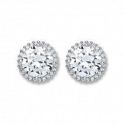 Silver Brilliant Cut Cubic Zirconia Earrings