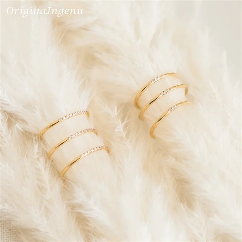 14K Gold Filled Zircon Rings Knuckle Rings Boho Jewelry Anillos Mujer Bague Femme Minimalism Anelli Donna Aneis Ring for Women