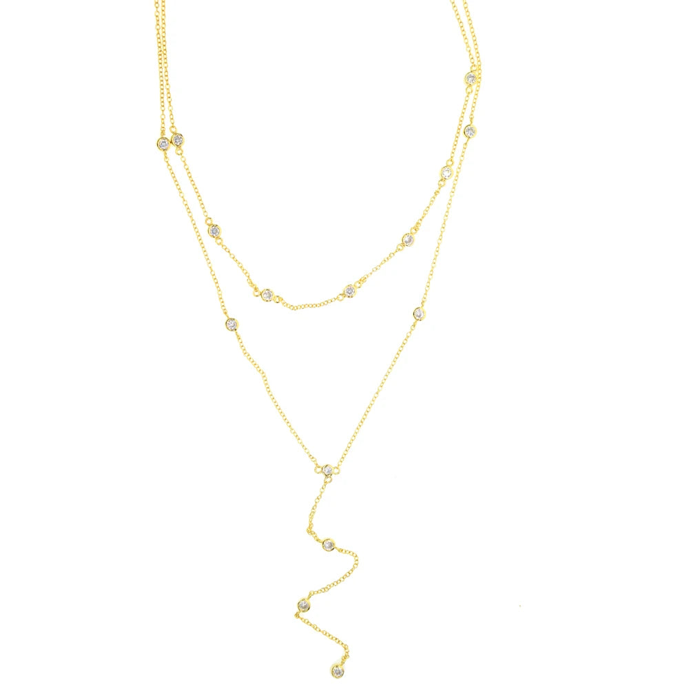 Collares Collier Multilayer Necklace 2025 Extend Silver Rose Gold Color Double Layer Necklace 925 Silver Fashion Women Choker