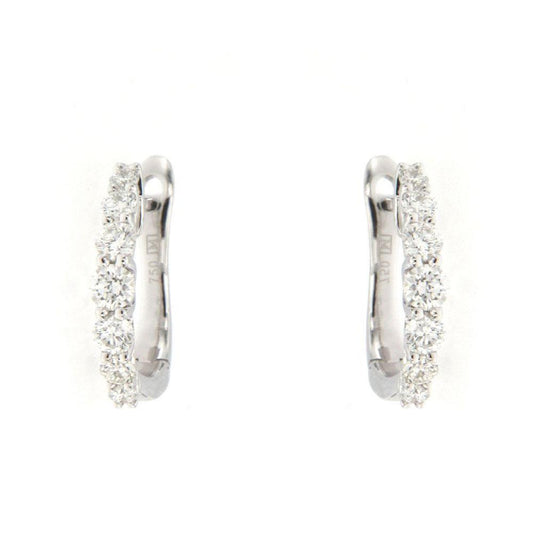 18ct White Gold Brilliant Cut 0.46ct Diamond Hoop Earrings