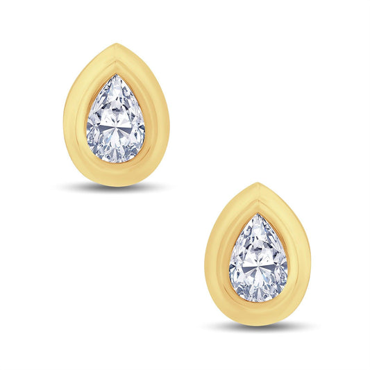 1.00ct Laboratory Grown Pear Cut Earrings 18ct Gold